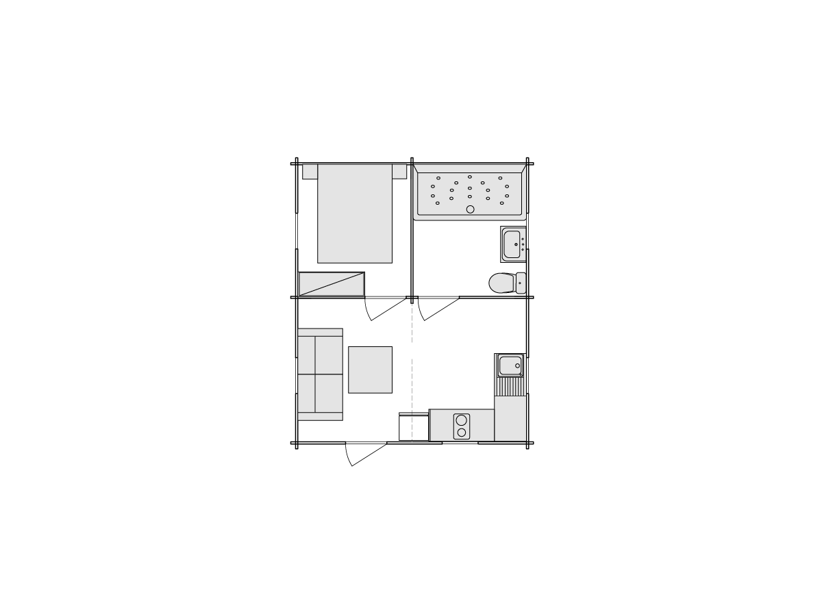 Casas de madeira / Berta 5x6, 44 mm