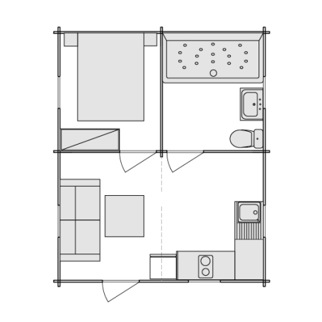 Casas de madera / BERTA 5x6,  70 mm