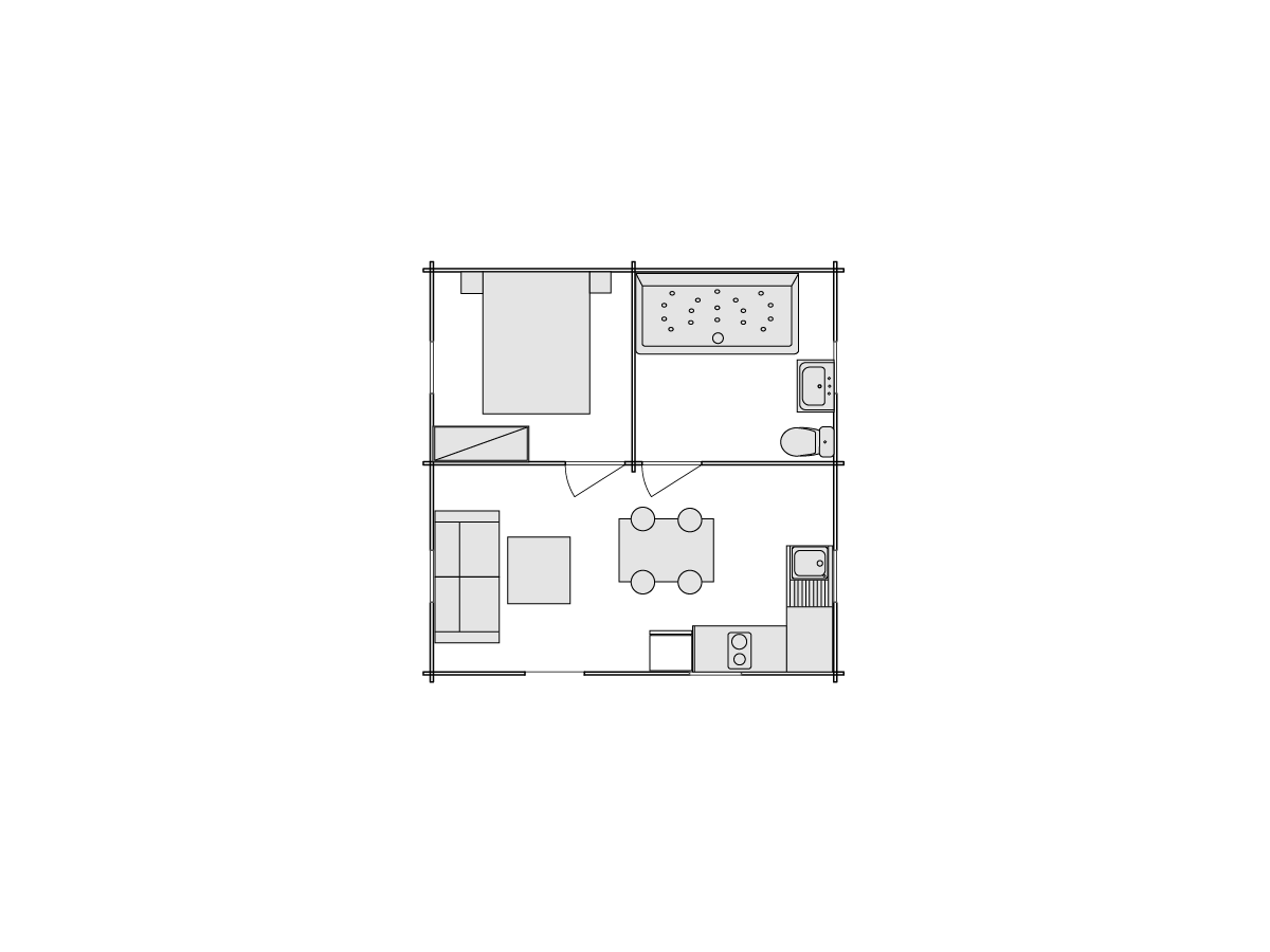 Wooden houses / BERTA 6X6 , 44 mm
