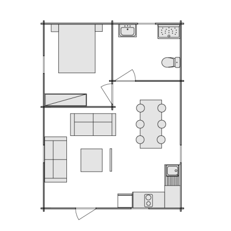 Casas de madera / JULIA 6X8 ,  44 mm