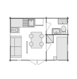 Wooden cottage Padova Nordic 36 m², 70 mm