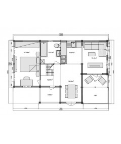 Casa de dos plantas Teresa  , 180 m2 doble pared 44-100-44 mm