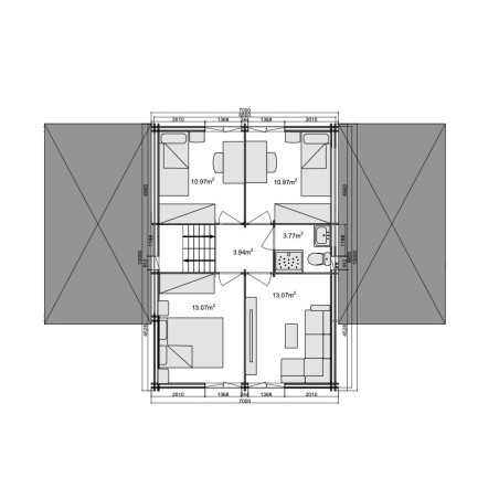 Casa de dos plantas Teresa , 180 m2 doble pared 44-100-44 mm