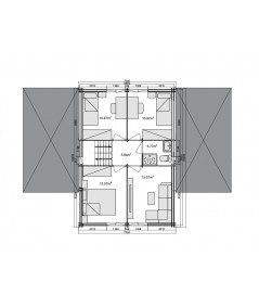 Casa de dos plantas Teresa  , 180 m2 doble pared 44-100-44 mm