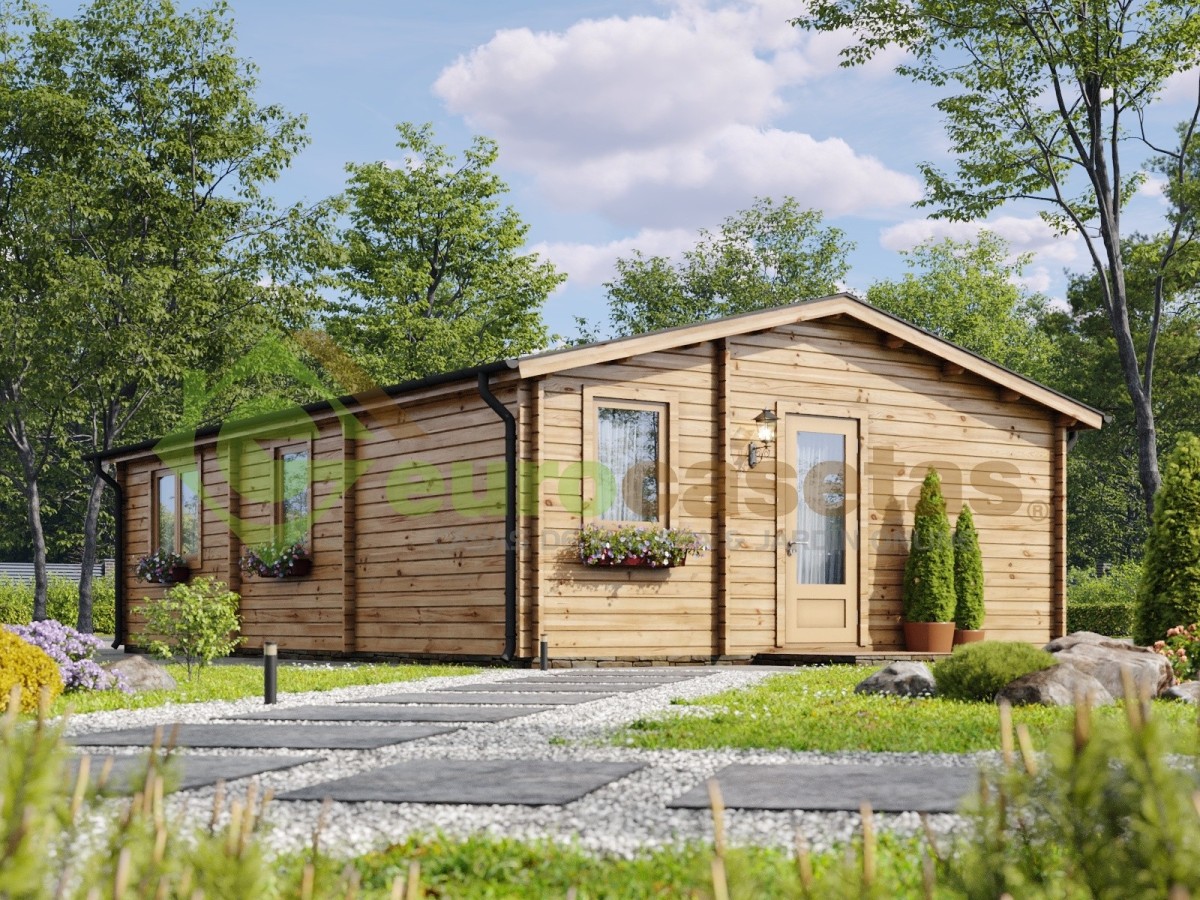 Casa de madera "ALMERIA B TWINSKIN, 53 m2 " en doble pared - 44 -50-44 mm