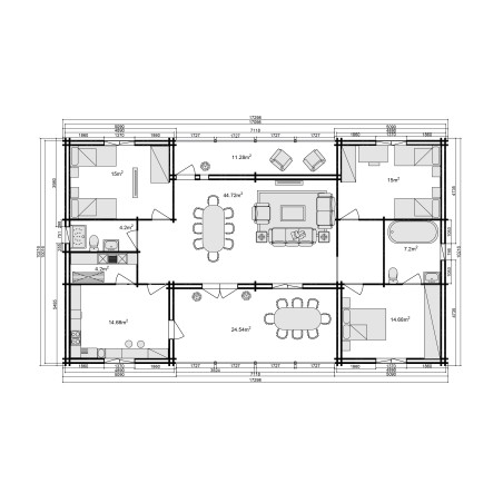 Maisons en bois / Bruno CTE - 44 -140-44 mm