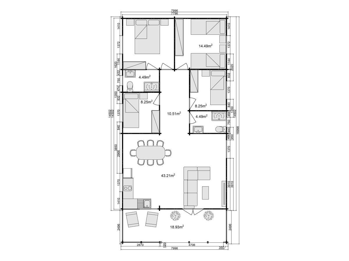 Casa de madera "ESTORIL NORDIC , 136 m2 " - 70 mm