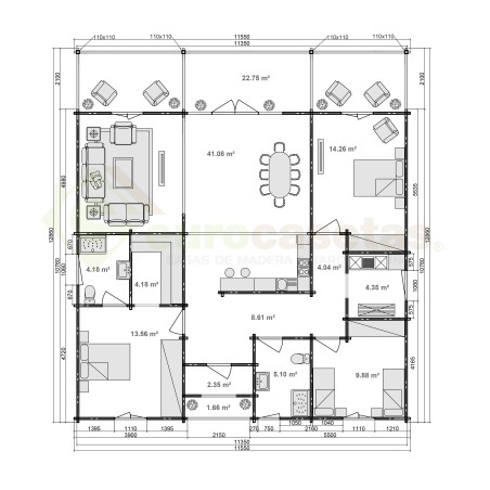 Casas Fusionhouse / Selena 136 m2