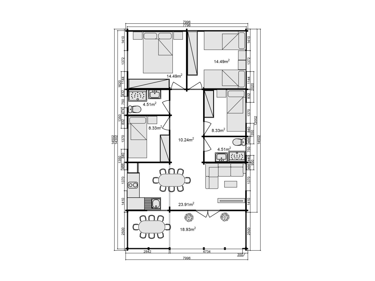 Casas de madera   / AINSA  - 44 mm