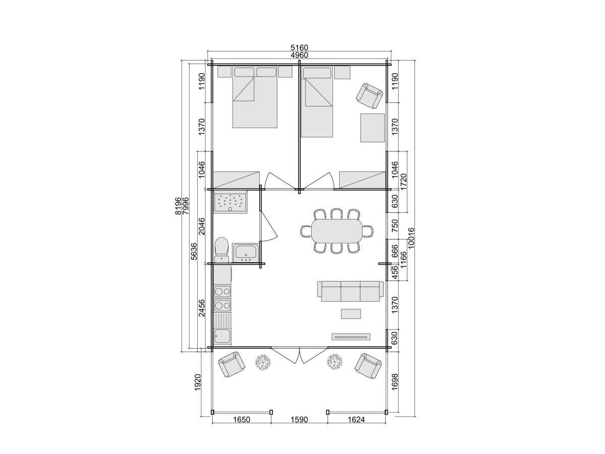 Maisons en bois / Lugo Twinskin - 44-50-44 mm