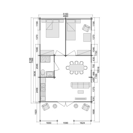 Maisons en bois / Lugo Twinskin - 44-50-44 mm