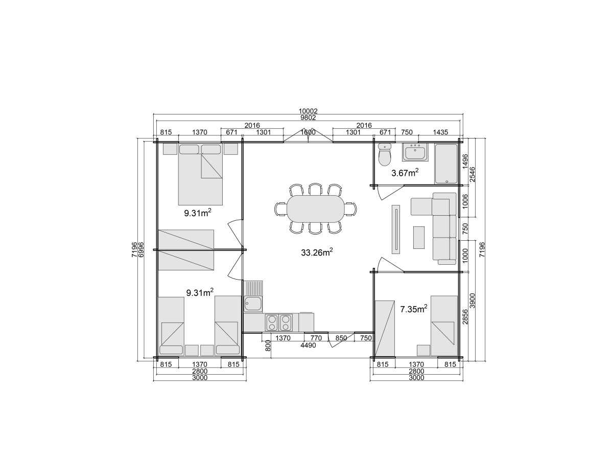 Casas de madeira / neréia - 70 mm