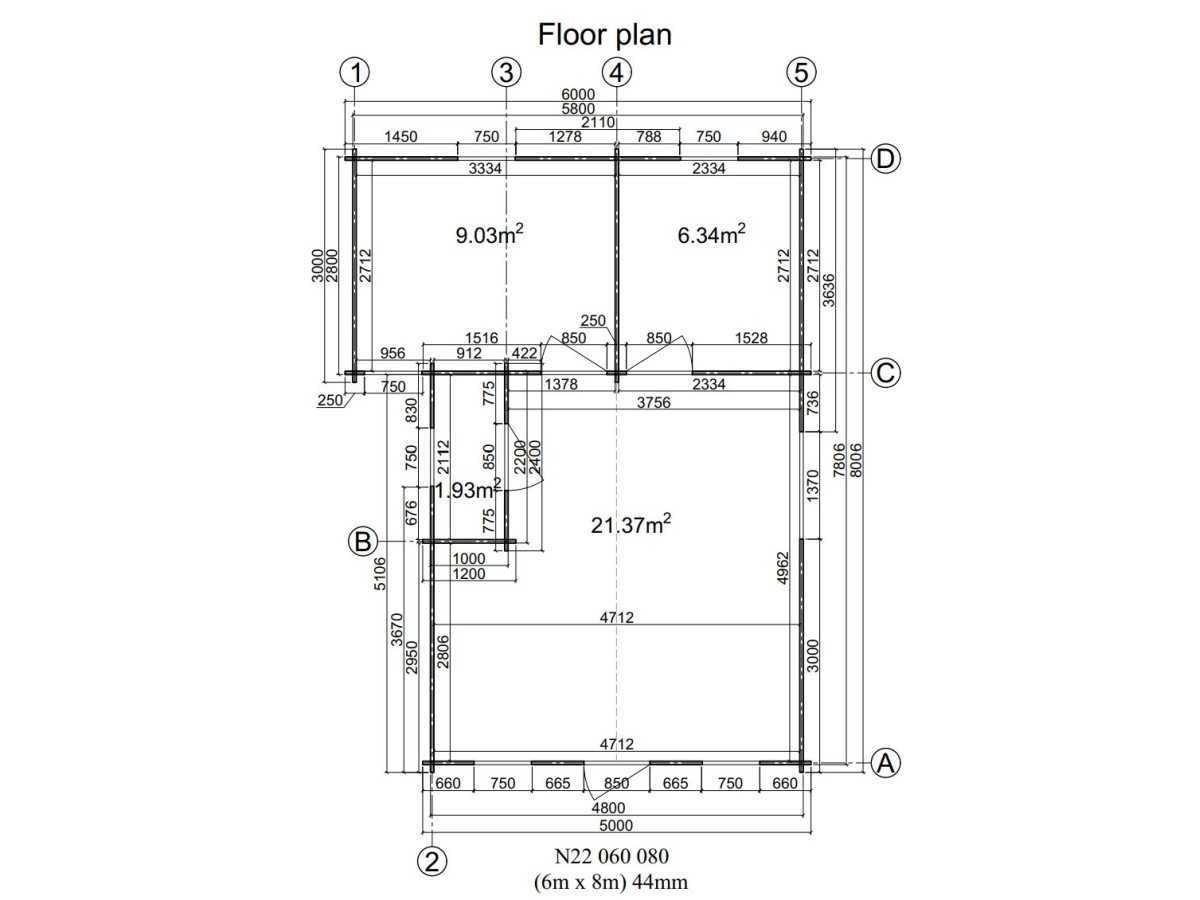 Casas de madera / DANI 6x8 , 48 m2 - 44mm