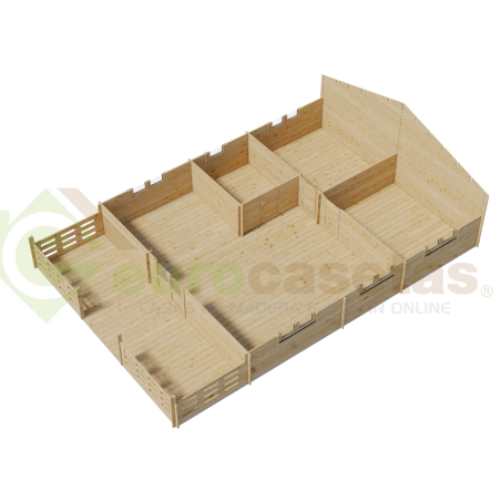 Casa de madera VEGA de 70 m² con gran terraza