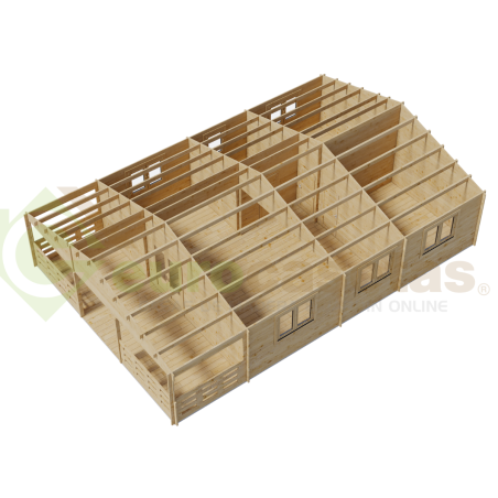 Casa de madera VEGA de 70 m² con gran terraza