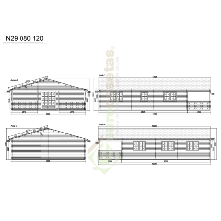 Casa de madera VEGA de 70 m² con gran terraza