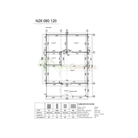 Casa de madera VEGA de 70 m² con gran terraza