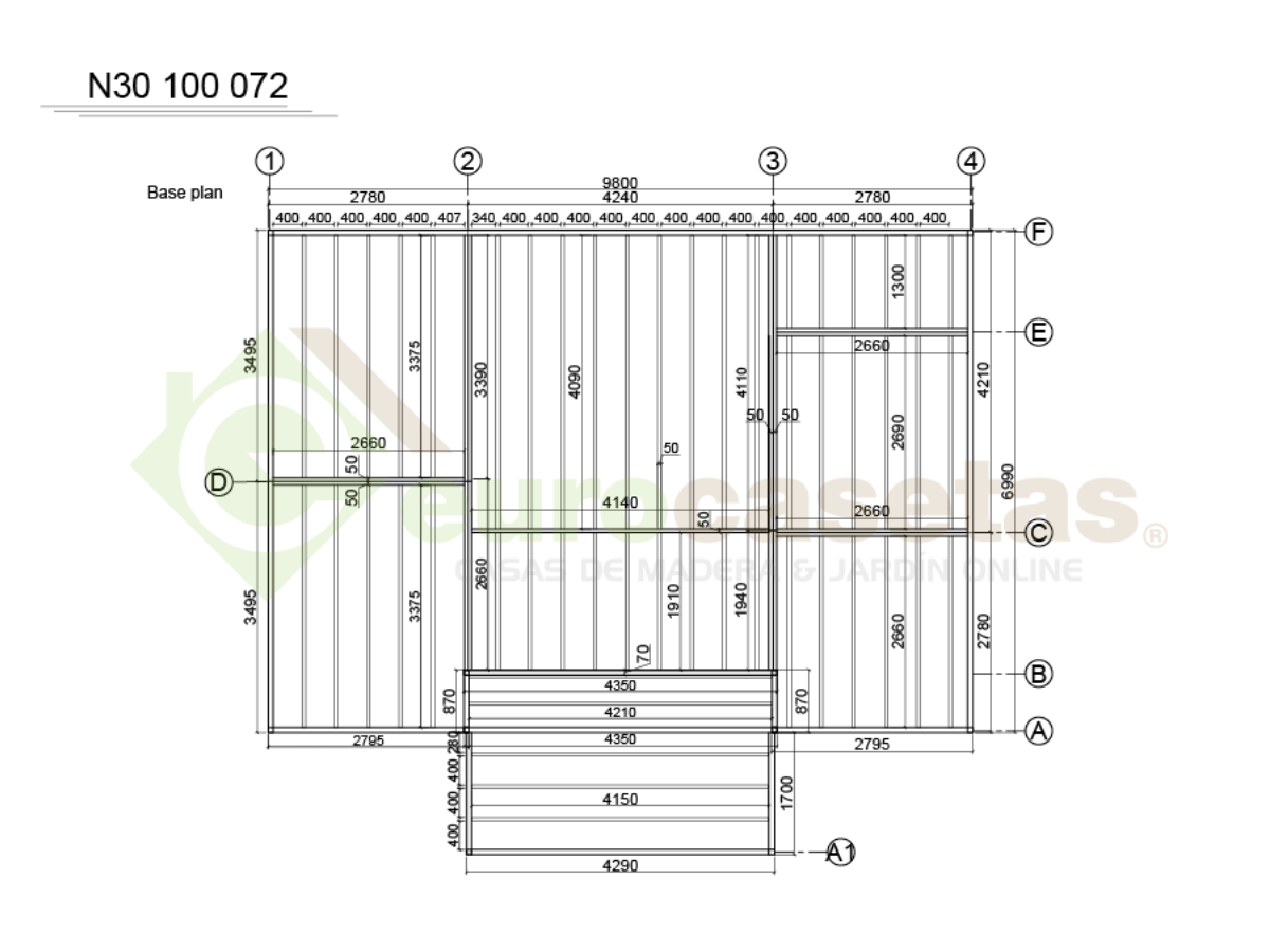 Casa de madera residencial Nova 62 m², 44 mm