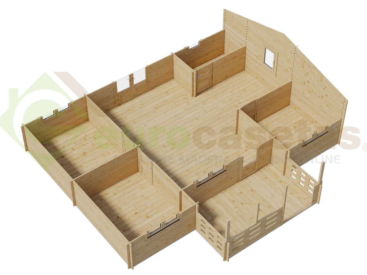 Casa de madera residencial Nova 62 m², 44 mm