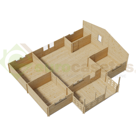 Casa de madera residencial Nova 62 m², 44 mm