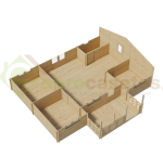 Casa de madera residencial Nova 62 m², 44 mm
