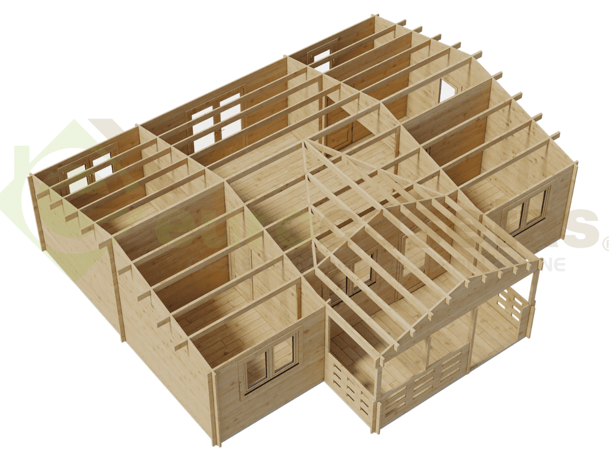Casa de madera residencial Nova 62 m², 44 mm