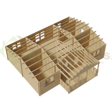 Casa de madera residencial Nova 62 m², 44 mm