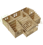 Casa de madera residencial Nova 62 m², 44 mm