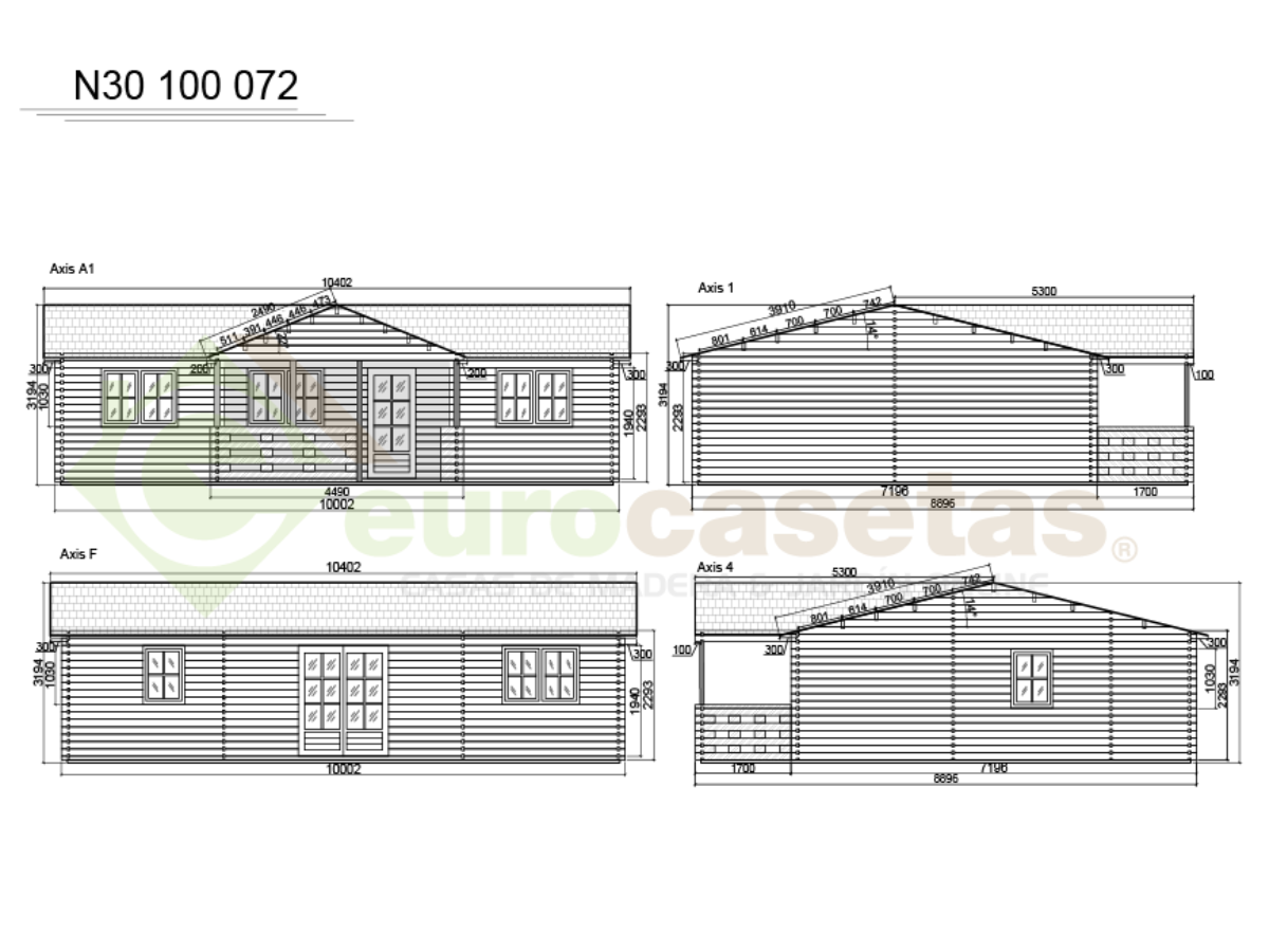 Casa de madera residencial Nova 62 m², 44 mm