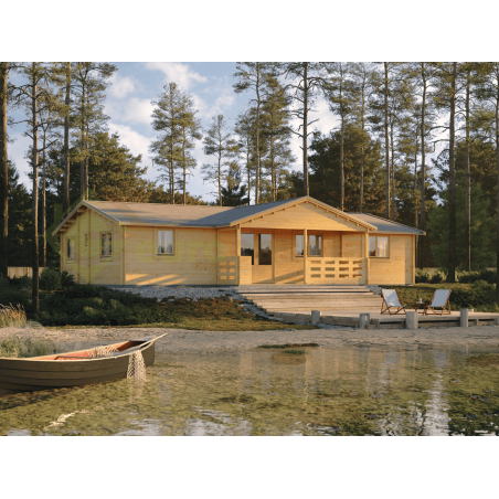 Casa de madera residencial Sabina 100 m², 44 mm