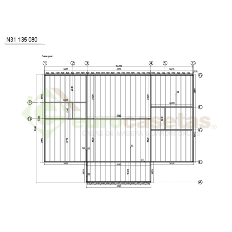 Casa de madera residencial Sabina 100 m², 44 mm