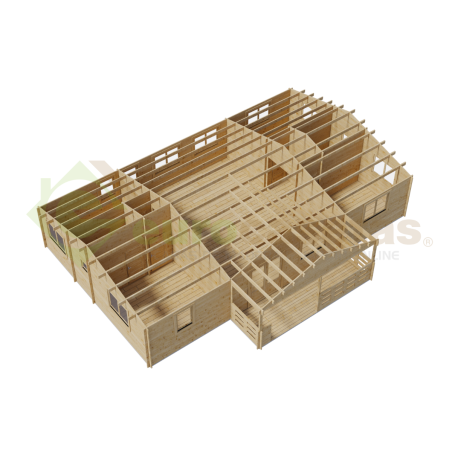 Casa de madera residencial Sabina 100 m², 44 mm