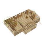 Casa de madera residencial Sabina 100 m², 44 mm