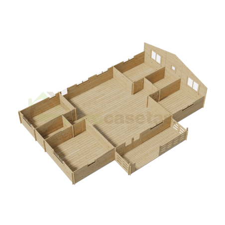 Casa de madera residencial Sabina 100 m², 44 mm