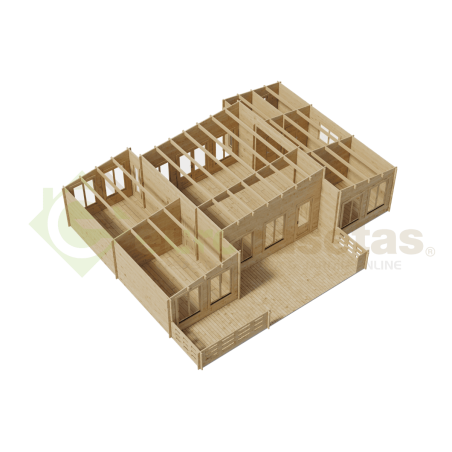 Casa de madera Norda 78 m², 44 mm