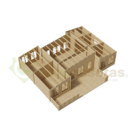 Casa de madera Norda 78 m², 44 mm