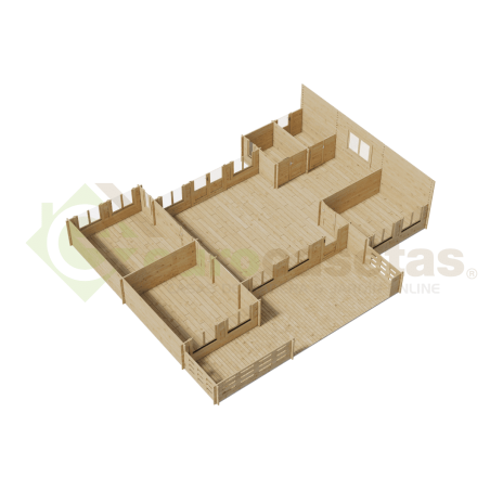 Casa de madera Norda 78 m², 44 mm