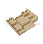 Casa de madera Norda 78 m², 44 mm