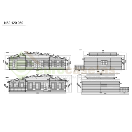 Casa de madera Norda 78 m², 44 mm