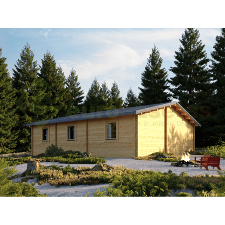Casa de madera residencial Skala 58 m², 44 mm