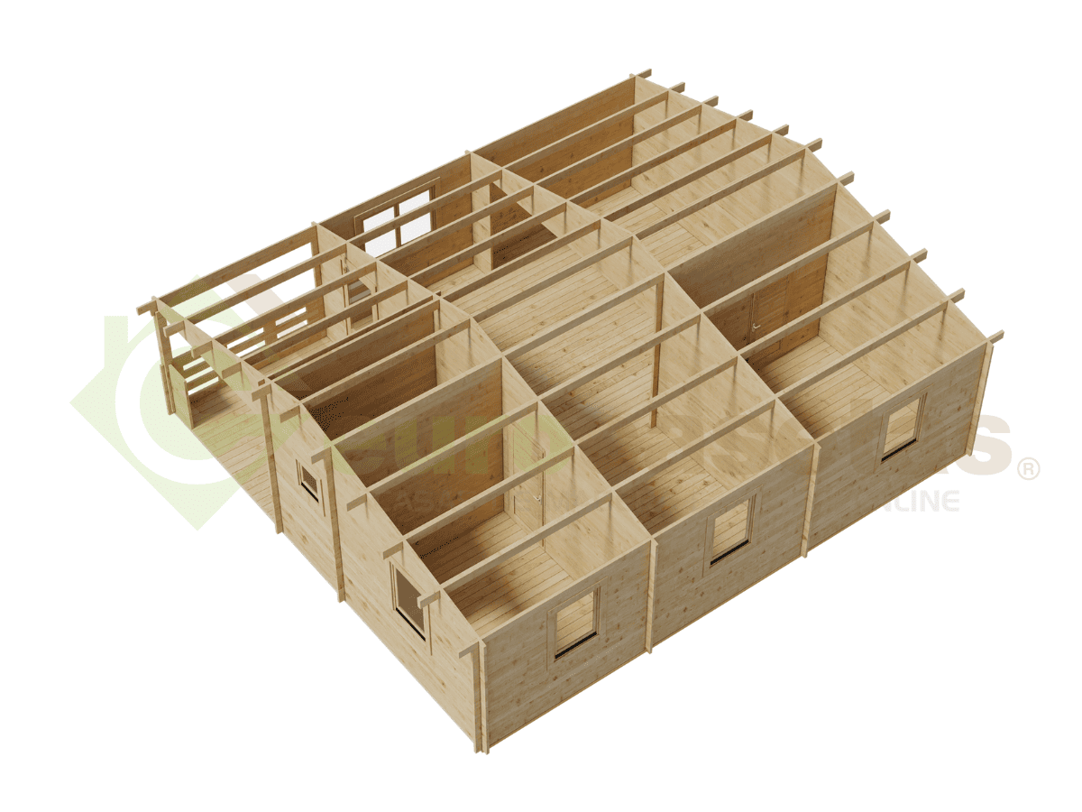 Casa de madera residencial Skala 58 m², 44 mm
