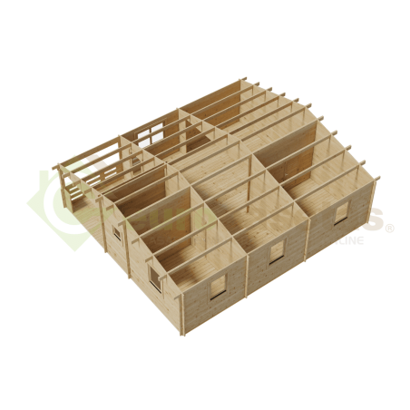Casa de madera residencial Skala 58 m², 44 mm