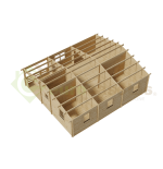 Casa de madera residencial Skala 58 m², 44 mm