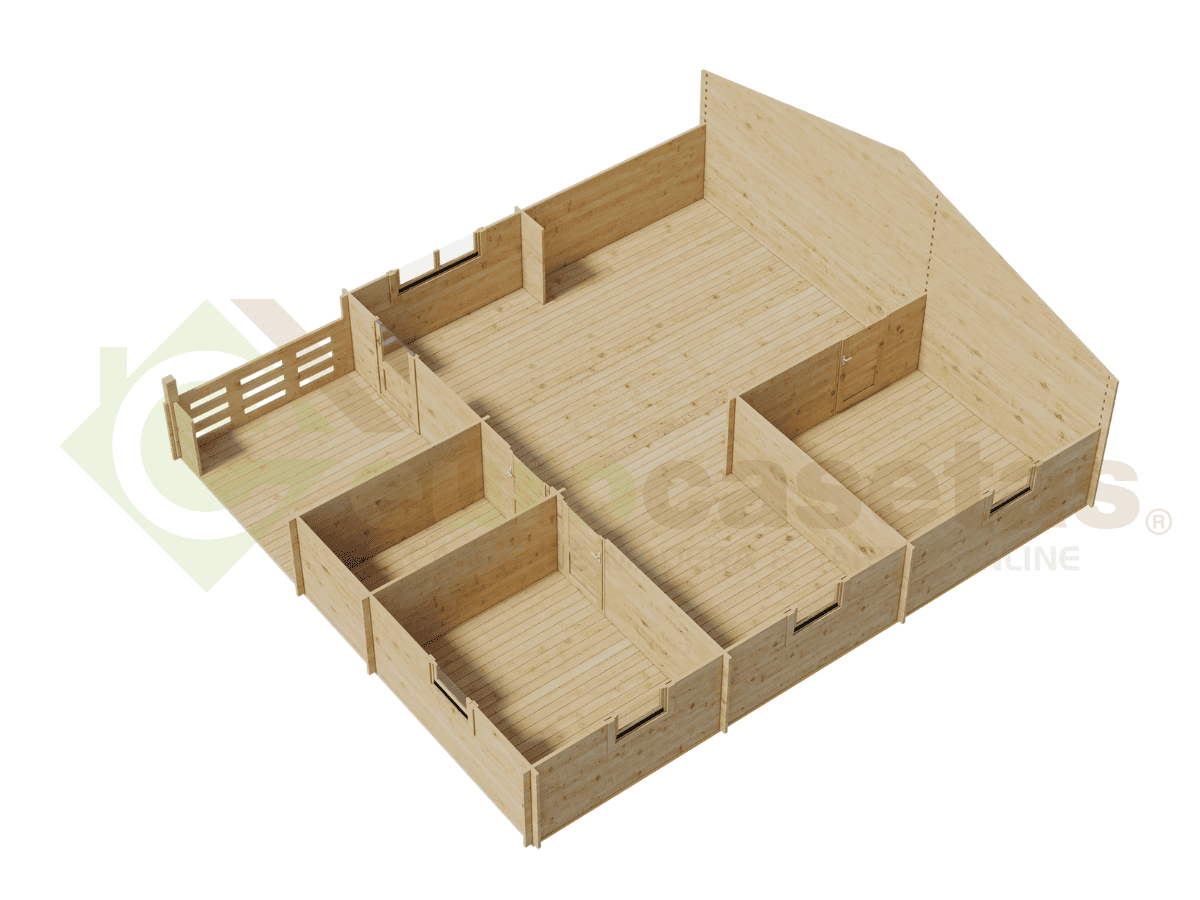 Casa de madera residencial Skala 58 m², 44 mm
