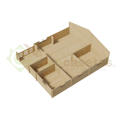 Casa de madera residencial Skala 58 m², 44 mm