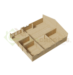 Casa de madera residencial Skala 58 m², 44 mm