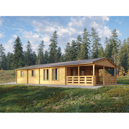 Casa de madera residencial Eira 61 m², 44 mm