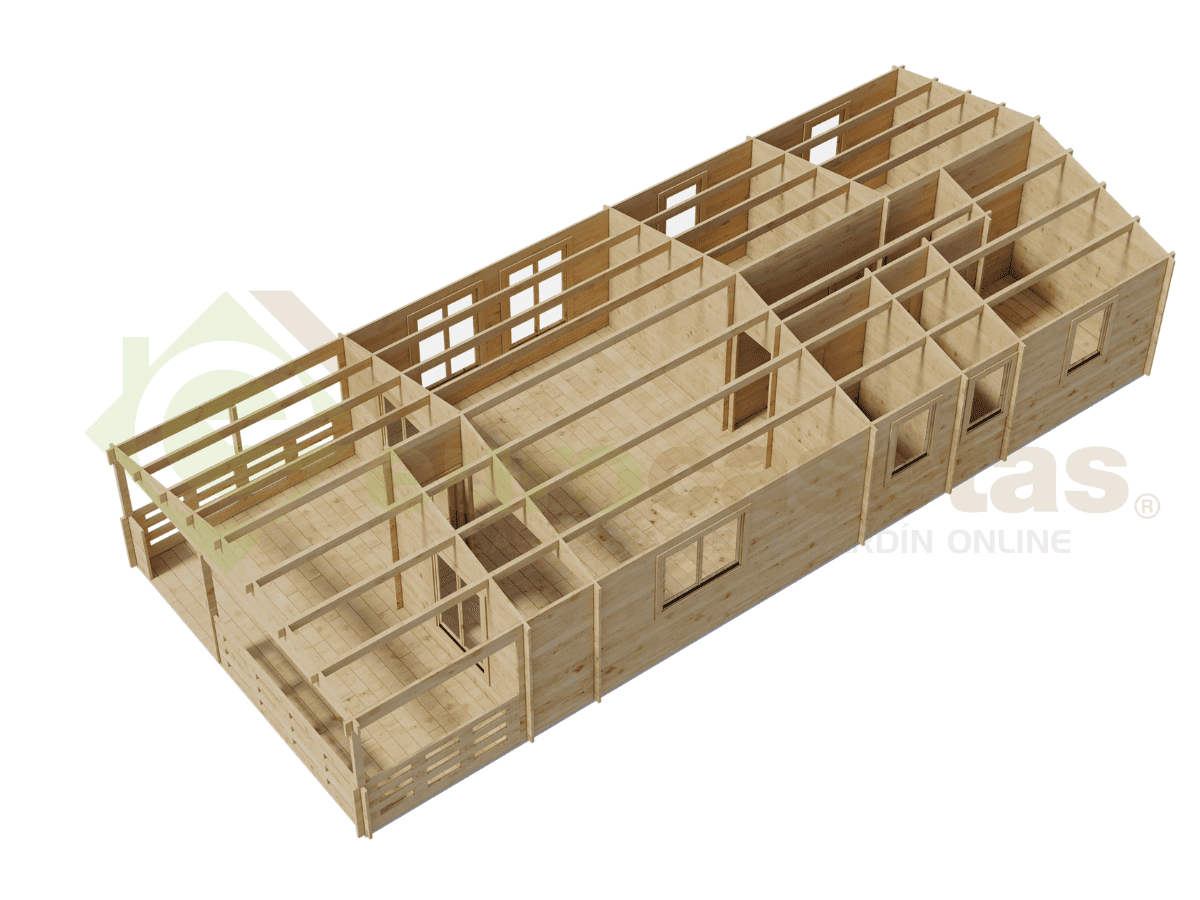 Casa de madera residencial Eira 61 m², 44 mm