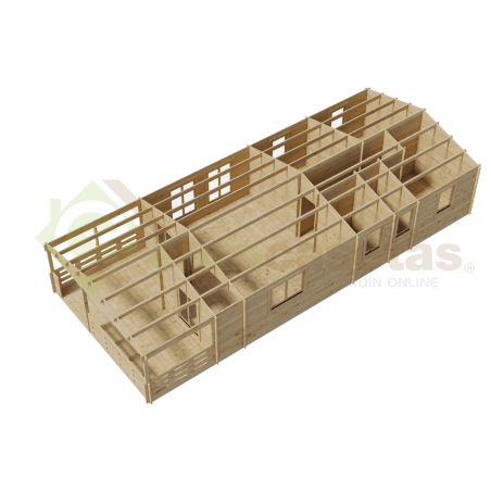 Casa de madera residencial Eira 61 m², 44 mm
