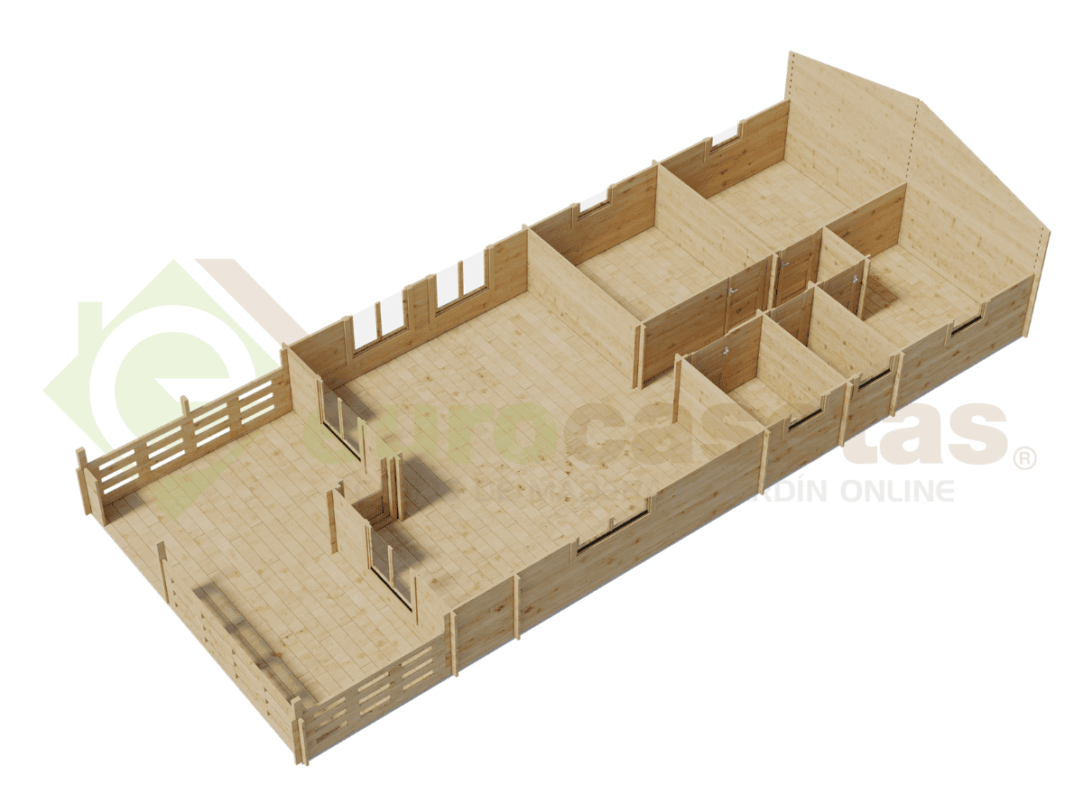 Casa de madera residencial Eira 61 m², 44 mm